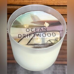 Rare HTF Bath & Body Works Ocean Driftwood 3-Wick Scented Candle